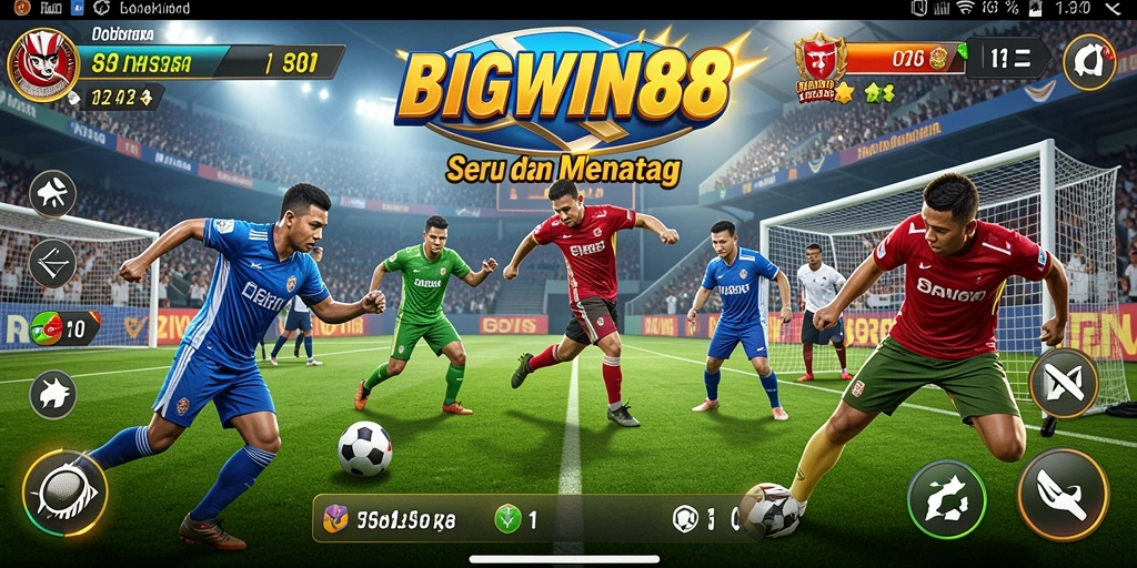 Tangkapan layar utama BIGWIN88 menampilkan aksi seru dalam permainan olahraga.