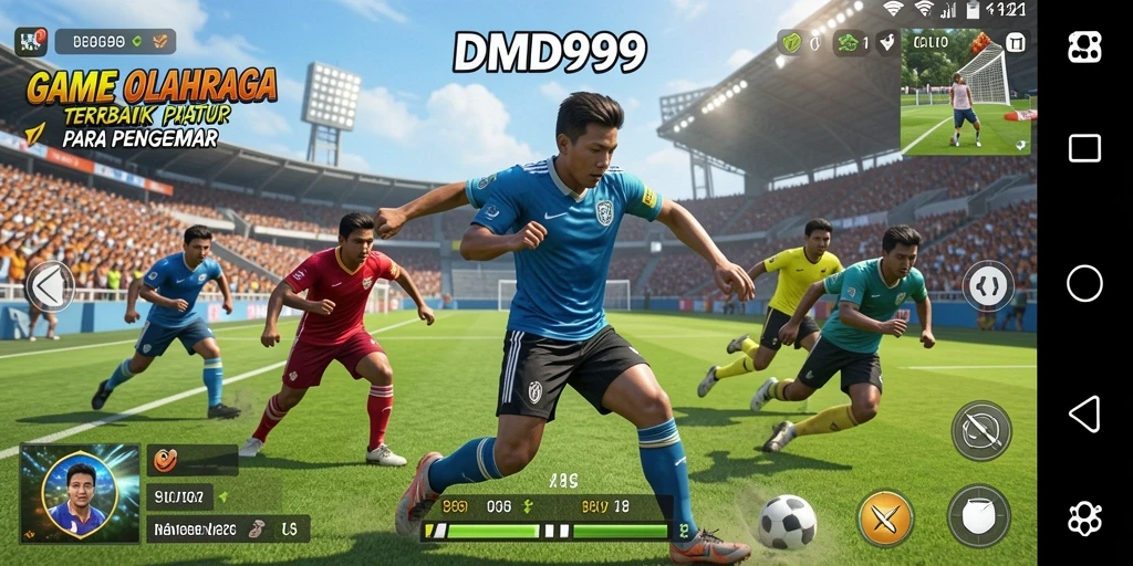 Tampilan gameplay DMD999 yang menampilkan aksi olahraga seru.