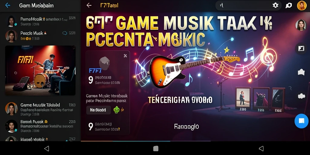 Screenshot F7F7 menampilkan gameplay seru dengan berbagai pilihan lagu.