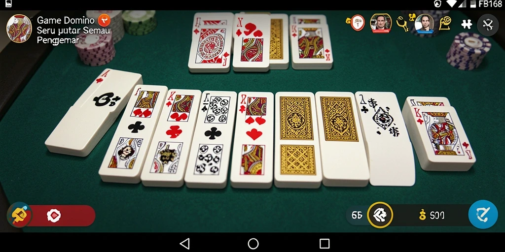 Screenshot utama FB168 menampilkan serunya gameplay Domino dan interaksi pemain.