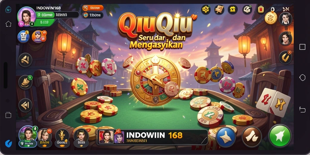 Tampilan menarik dari gameplay QiuQiu di INDOWIN168.
