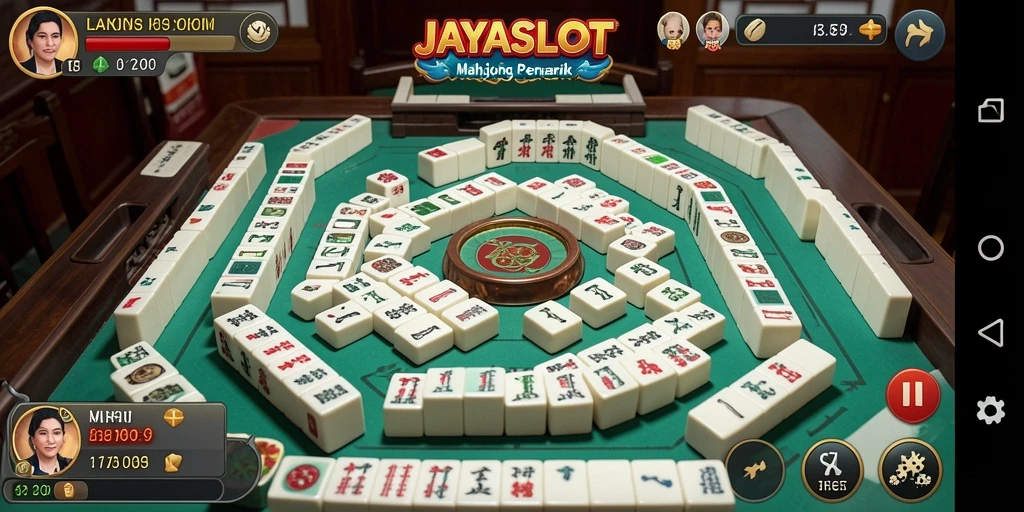 Screenshot gameplay JAYASLOT yang menunjukkan level Mahjong yang menantang.