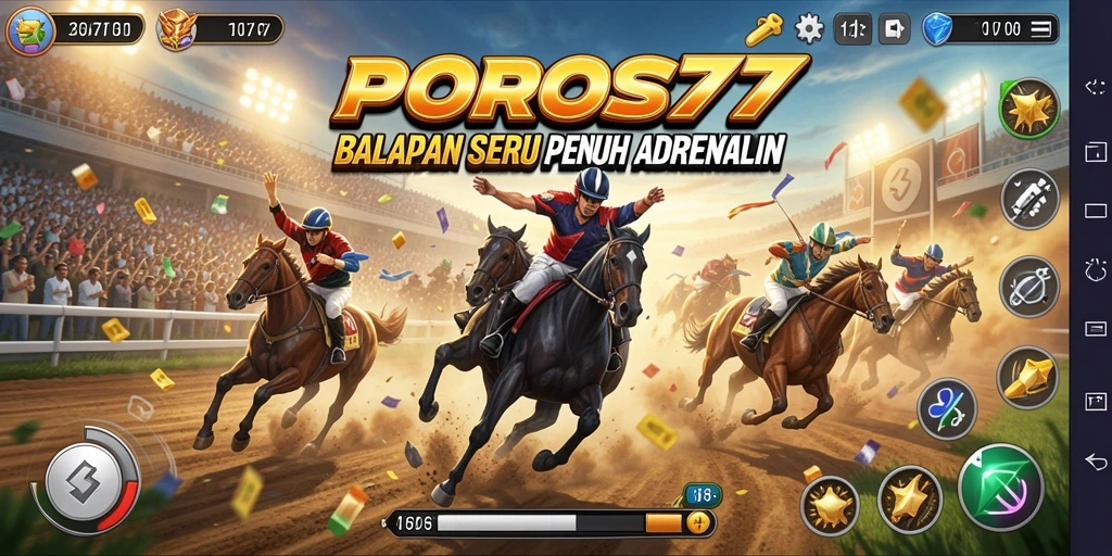 Gameplay POROS77 yang menegangkan saat balapan.