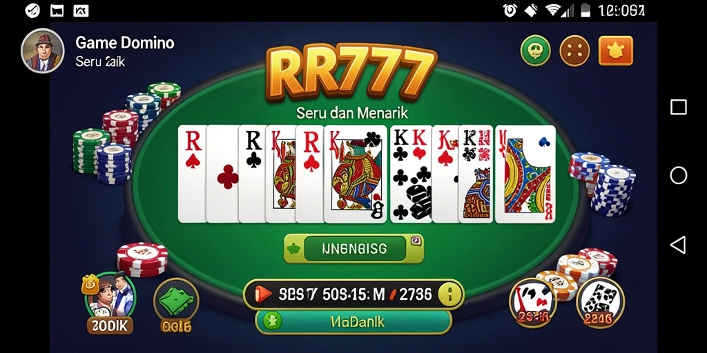Tampilan menarik dari gameplay Domino di RR777.